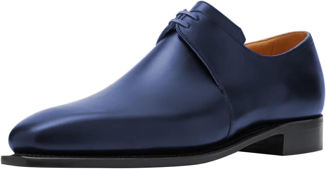 

Мужские классические туфли FSJ с шнуровкой, современные оксфорды, с крыльями и квадратным носком, повседневные деловые туфли, размеры 4-16 US, синий