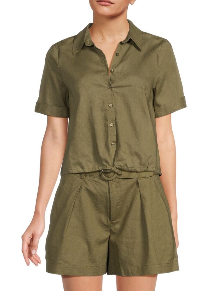 

Рубашка Cinch Camp из льна и хлопка Saks Fifth Avenue, цвет Olive