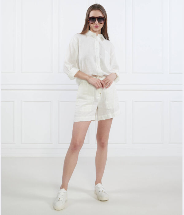 Шорты женские Tommy Hilfiger льняные на кулиске, бежевый — фото 2