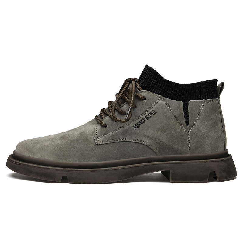 

XIMO BULL Мужские повседневные ботинки Mid Top цвета хаки/верблюжьего, цвет Khaki Height Increasing