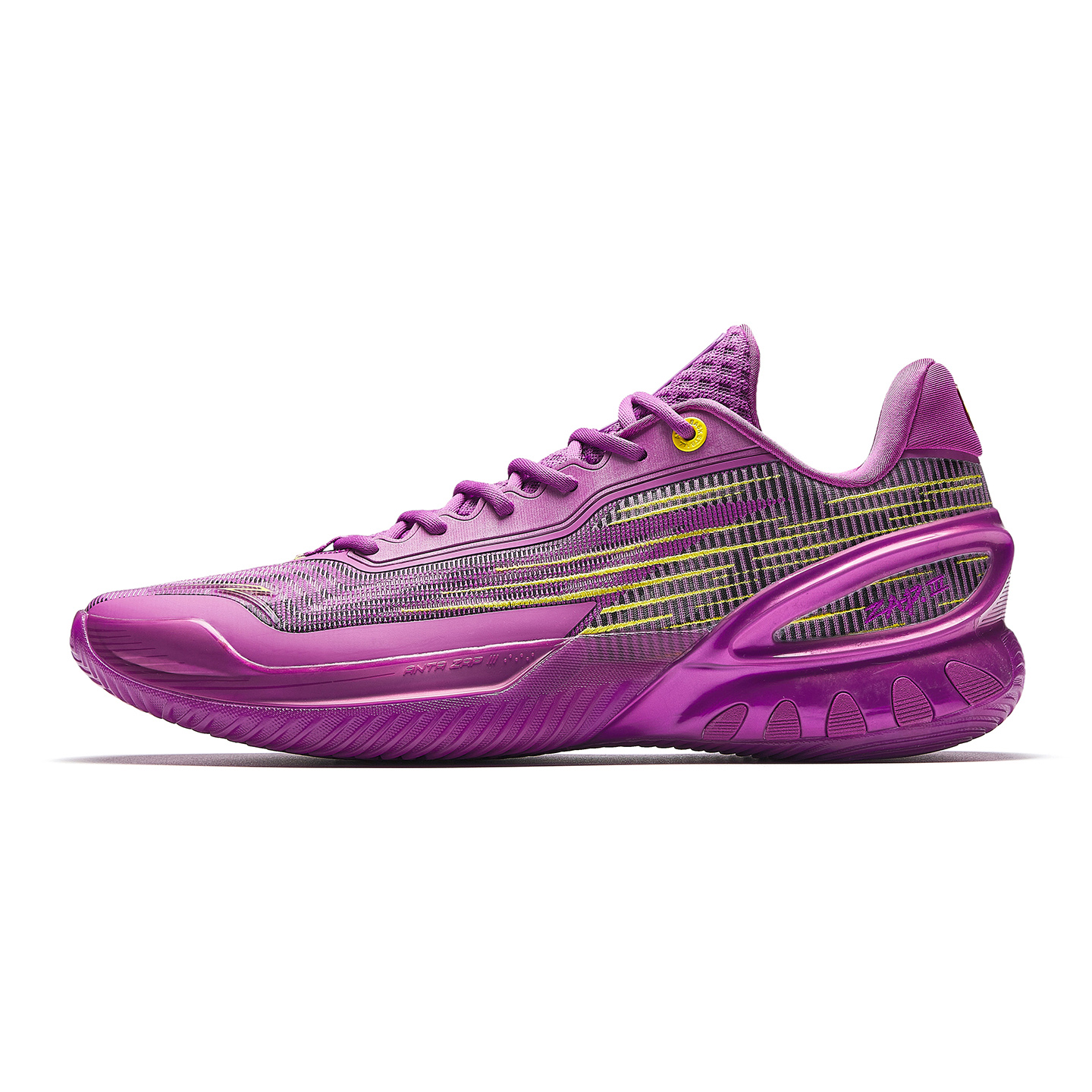 

ANTA Zap 3 Bauhinia Cushioning, Wear Resistant Low top Basketball Shoes Men's Purple Gold