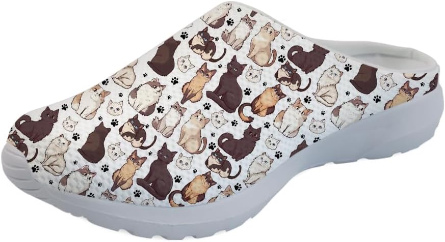 

Садовые сабо Forchrinse Rainbow Cat Star для мужчин и женщин, с поддержкой свода стопы, кроссовки-мюли для дома, работы и спортзала