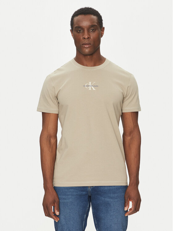 

Футболка обычного кроя Monologo J30J325649 Calvin Klein Jeans, бежевый