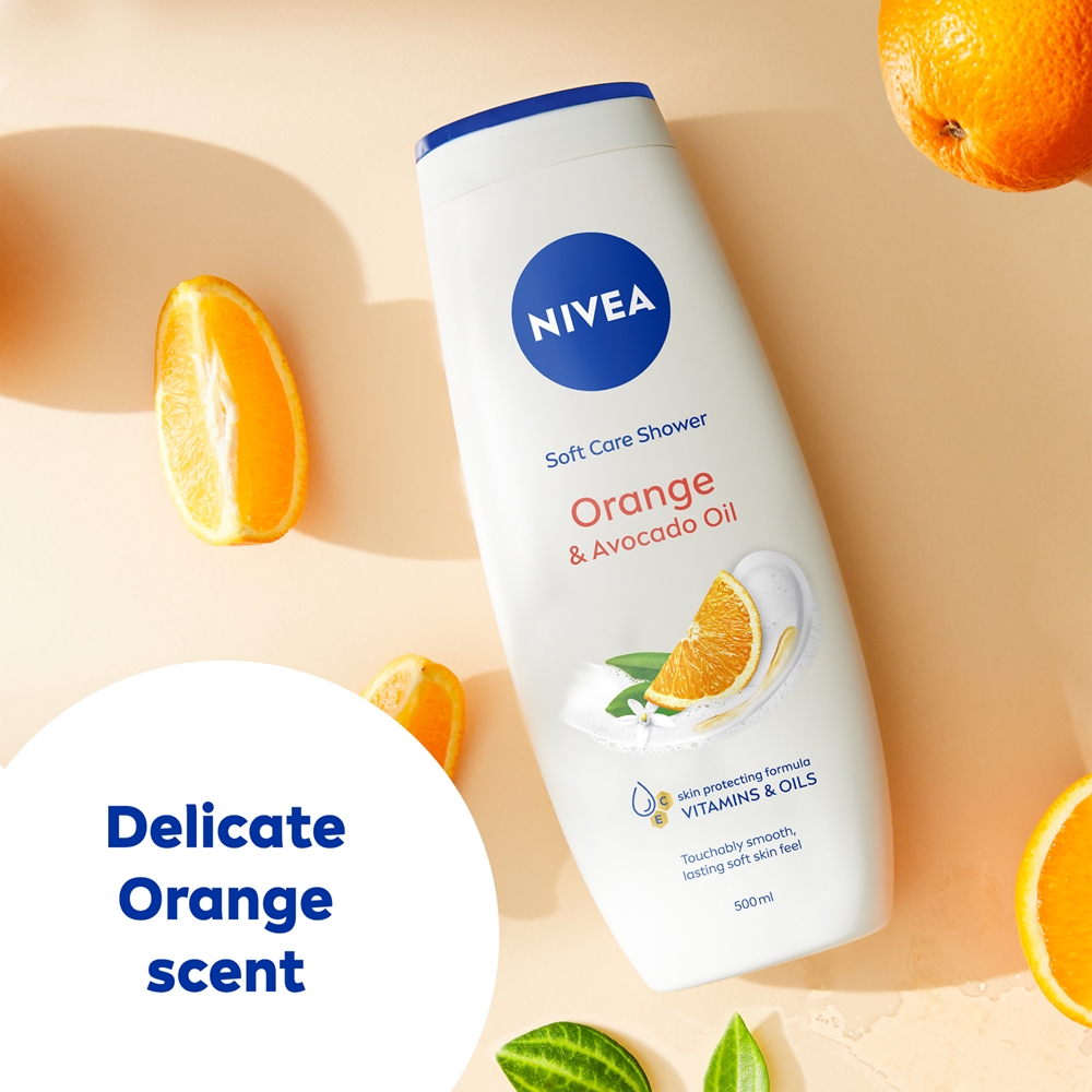 Гель для душа с маслом апельсина и авокадо, благоприятный для кожи Nivea, 500 мл — фото 3