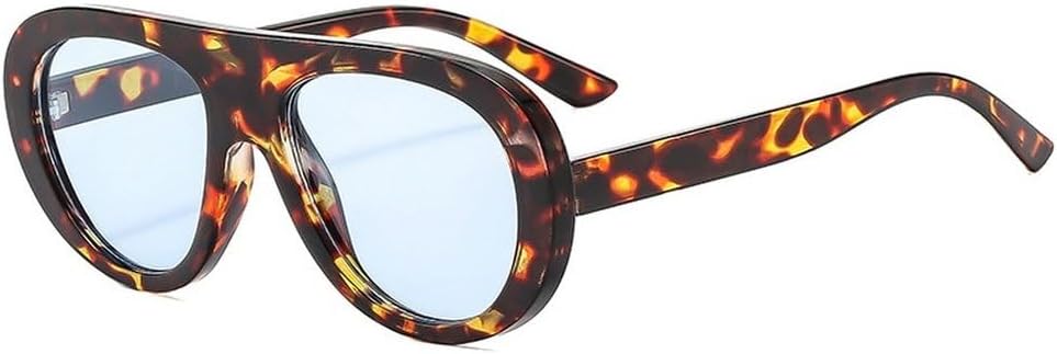 

Винтажные женские солнцезащитные очки-пилот, модные леопардовые очки конфетных оттенков с защитой от УФ-излучения UV400, мужские солнцезащитные очки в стиле панк SKFGNX, Leopard Blue