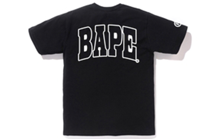 Футболка Bape City Camo 2nd Ape A BATHING APE, черно-белая — фото 3