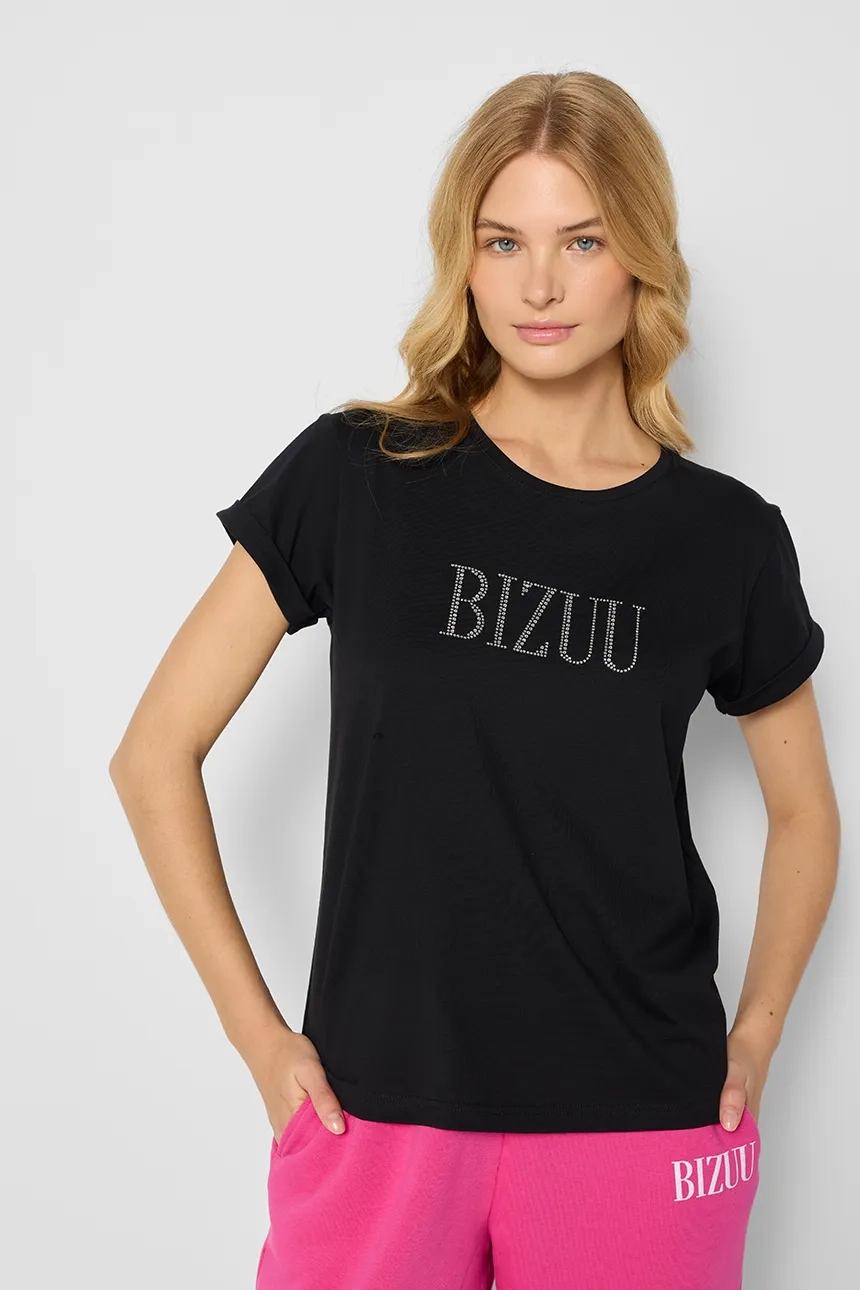 

Хлопковая футболка Bizuu HEARTY, черный