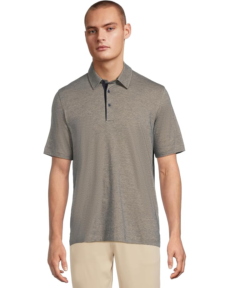 

Поло Johnston & Murphy Fine Stripe Polo, цвет Tan/Navy