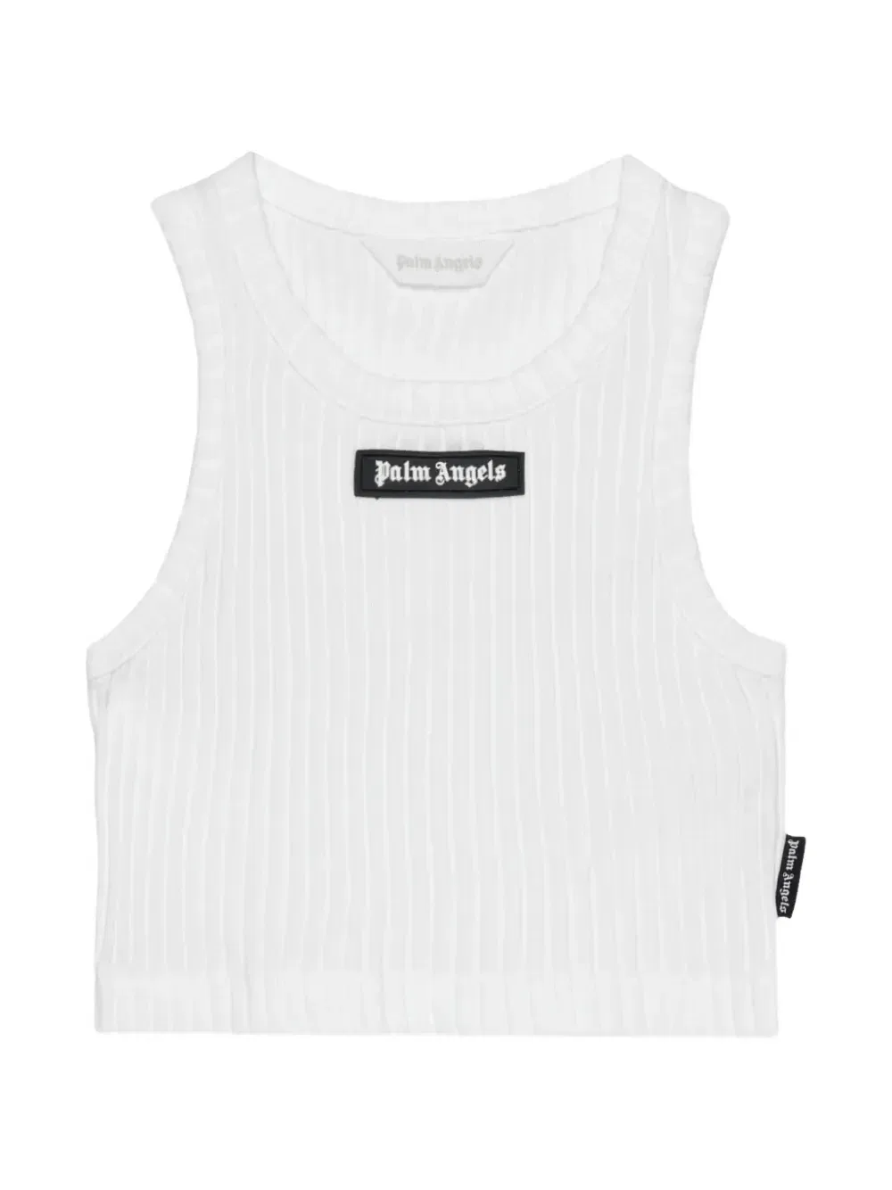 Майка с логотипом в рубчик Palm Angels Kids, белый