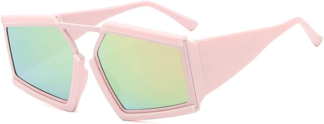 

Большие солнцезащитные очки для женщин в винтажном стиле с зеркальными линзами, мужские солнцезащитные очки с защитой от УФ-излучения UV400 VVTWSSW, Pink