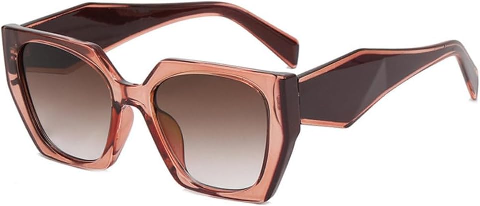 

Квадратные солнцезащитные очки для женщин в стиле панк, большие женские солнцезащитные очки с защитой от УФ-излучения UV400, градиентные очки, модные женские очки MTZJH, Pinkbrown-brown