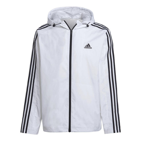 

Куртка Essentials 3 полоски тканая ветровка куртка Adidas, белый