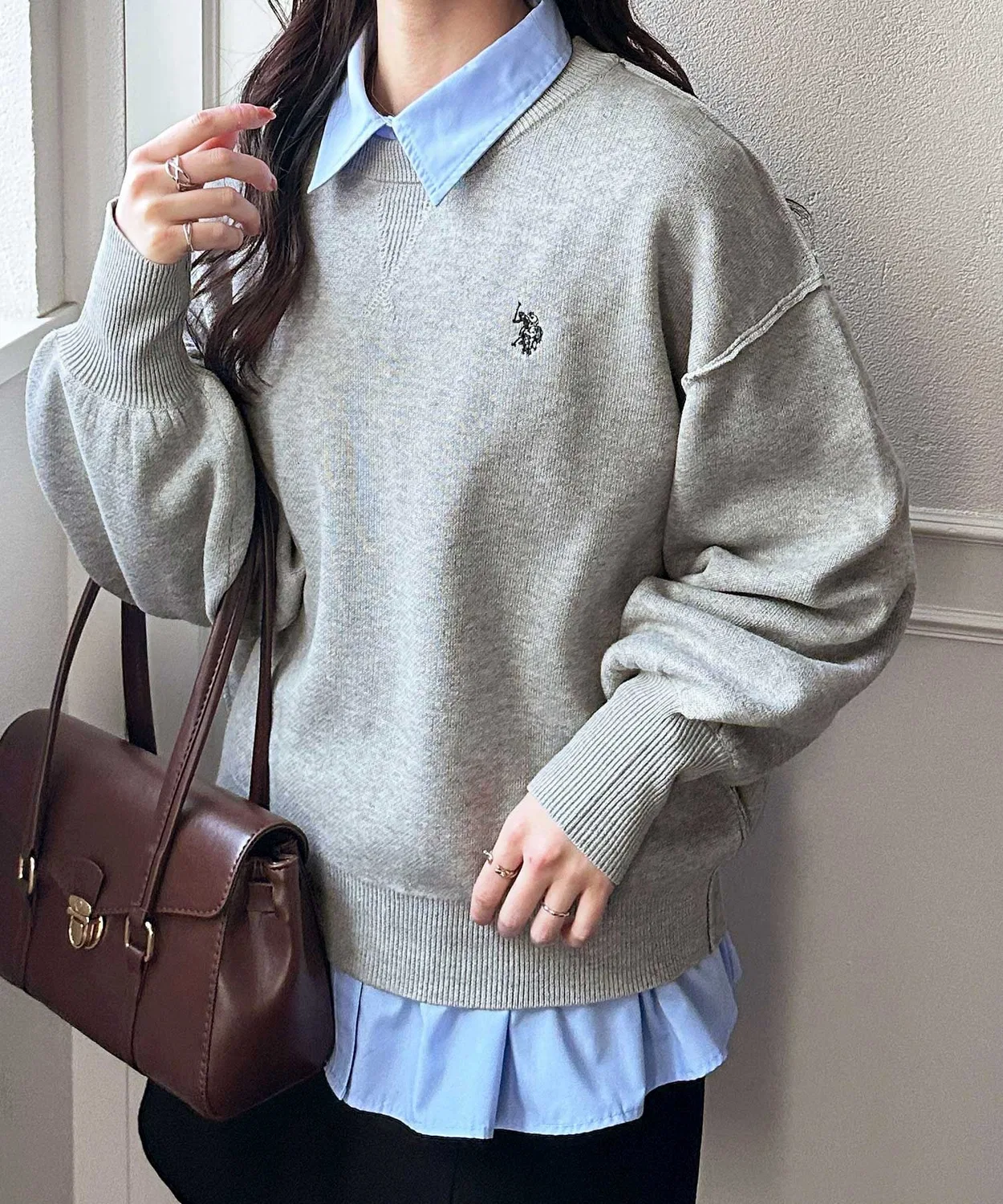 Свитшот-лайк трикотажный U.S. POLO ASSN. серый
