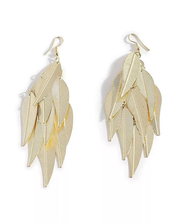 

Женские золотые серьги-подвески в форме листа Sohi, gold