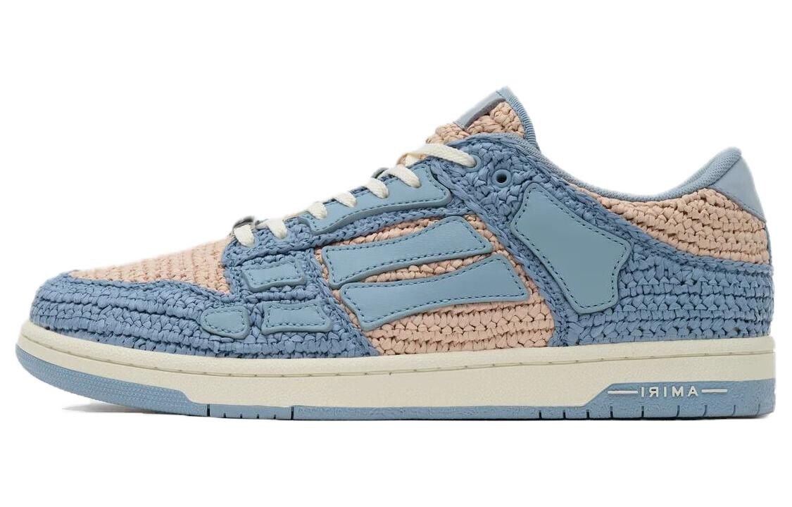 Кроссовки Amiri Skel Woven-raffia Sneakers, синий