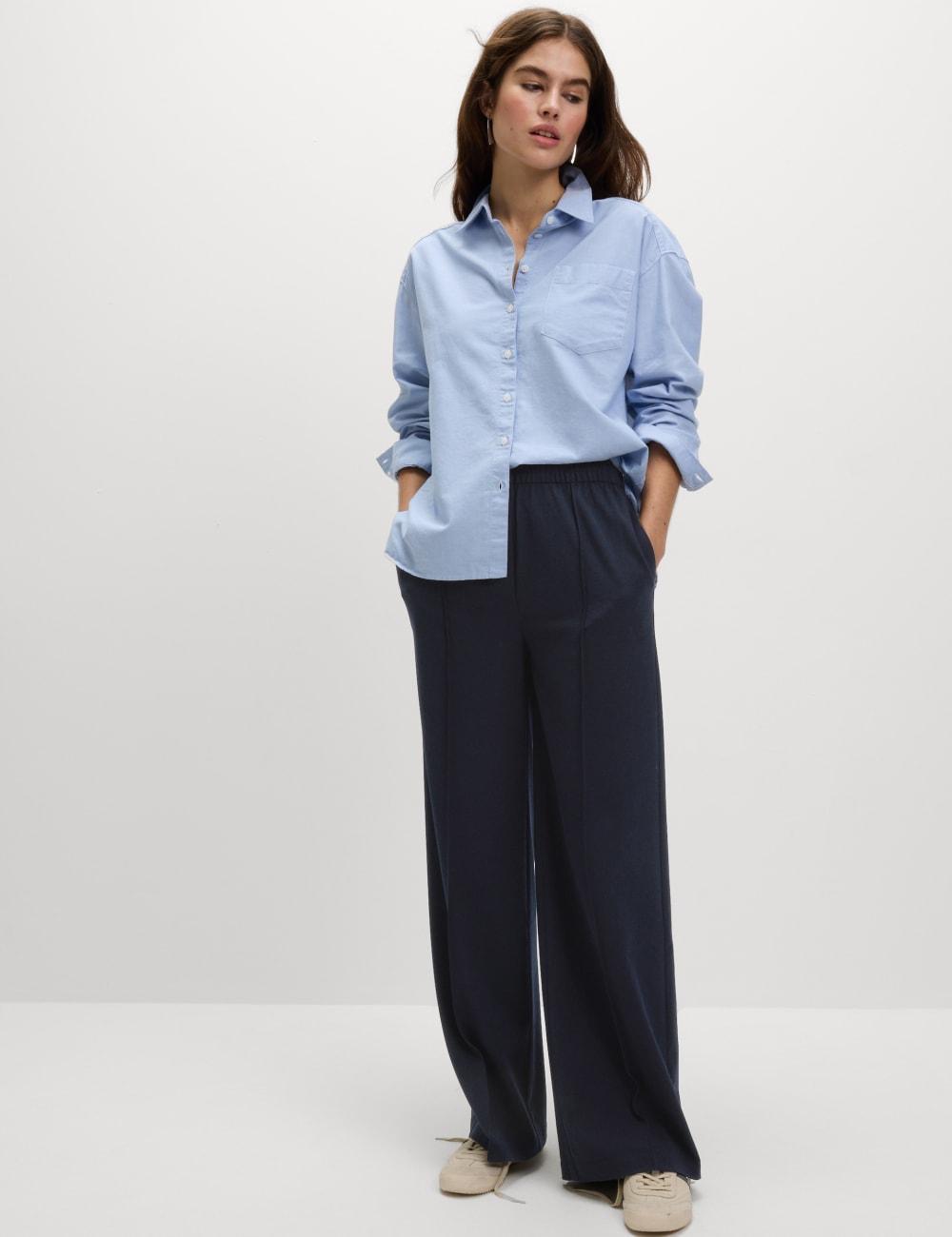 

Широкие брюки Marks & Spencer, темно-синий