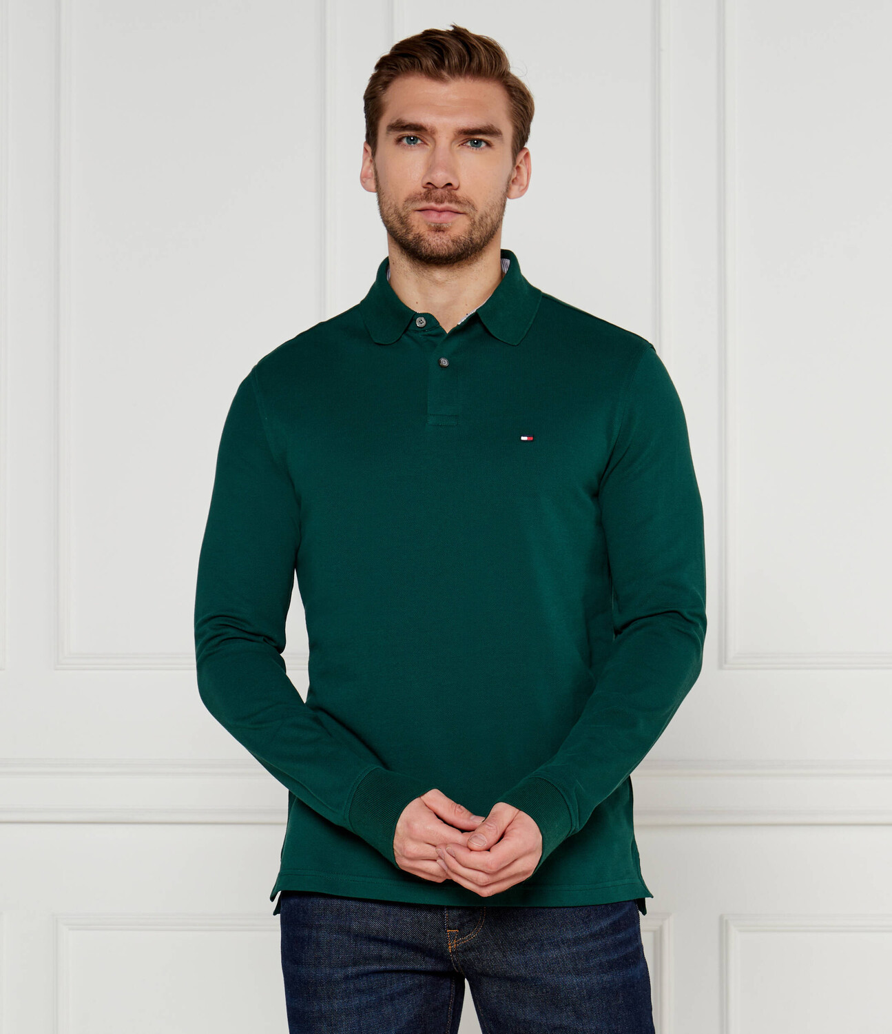 

Поло Tommy Hilfiger Regular Fit, цвет verde bottiglia