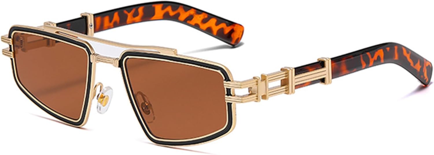 

Солнцезащитные очки bullabulling квадратной формы для мужчин и женщин, модные дизайнерские, в деревянной оправе, в стиле панк, с двойной дужкой, ретро, ​​с защитой от УФ-излучения UV400, C3