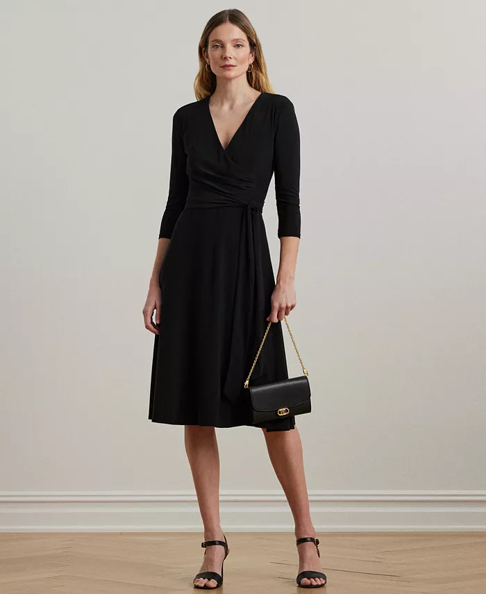 

Женское платье-джерси с запахом Lauren Ralph Lauren, черный