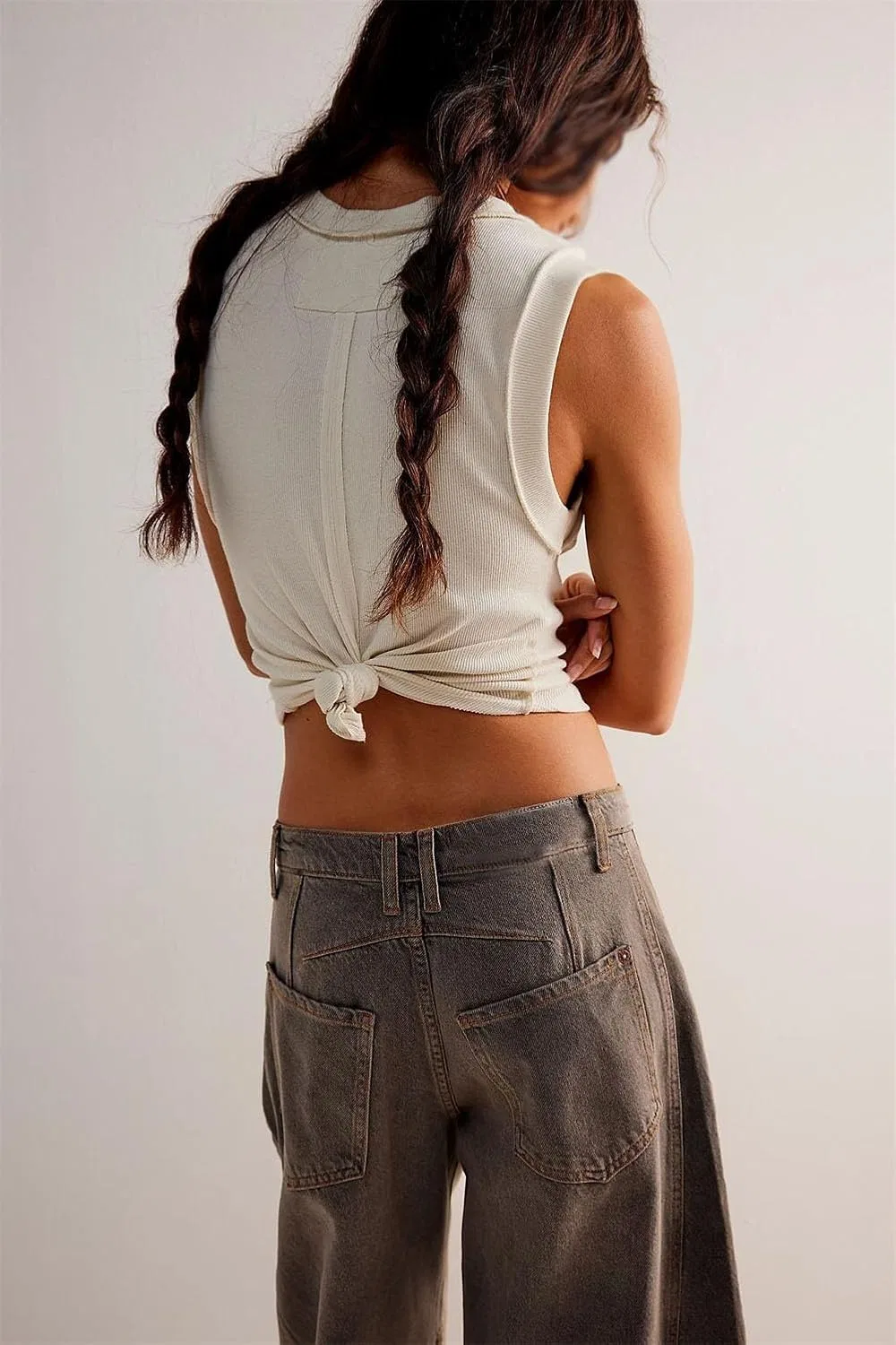 Джинсы свободные Barrel Jeans, Caramel — фото 3