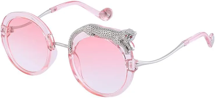 

Женские солнцезащитные очки в стиле панк с леопардовым принтом - круглая оправа в европейско-американском стиле, защита от ультрафиолета UV400 DHJKLUJO, 6