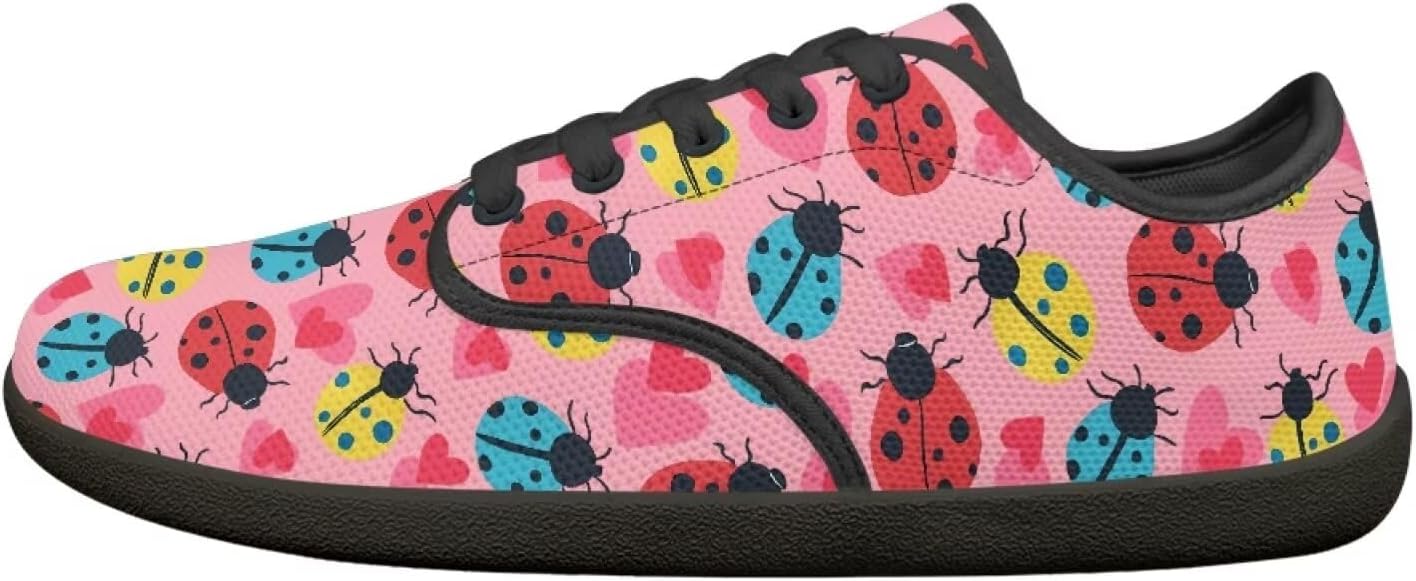 

Кроссовки Binienty Barefoot для женщин и мужчин, унисекс, без шнурков, для тенниса, ходьбы, походов и кемпинга, Valentine Love Heart Ladybug
