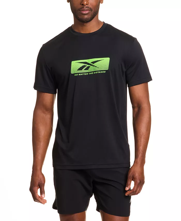 

Футболка с коротким рукавом и принтом для бега Distance Reebok, черный