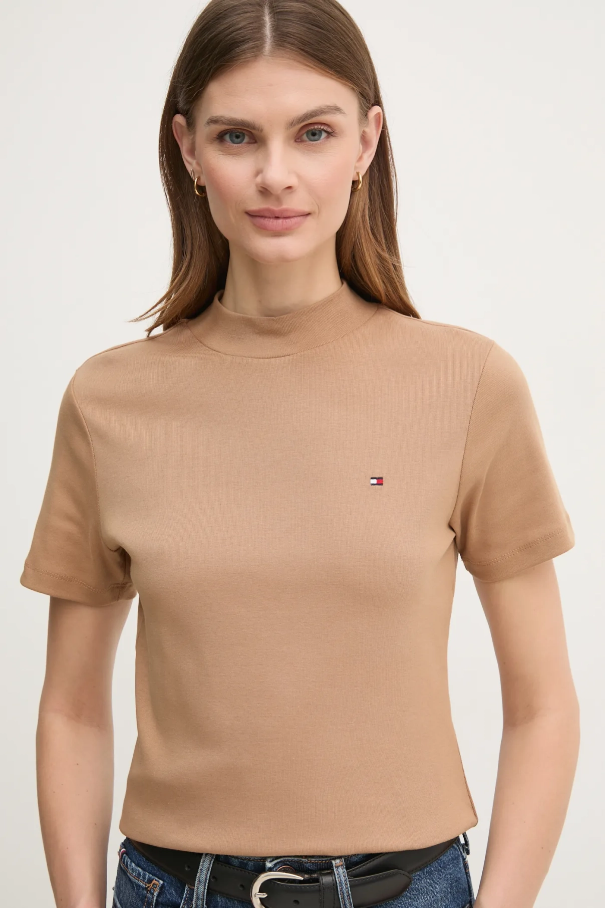 

Хлопковая футболка Tommy Hilfiger, коричневый