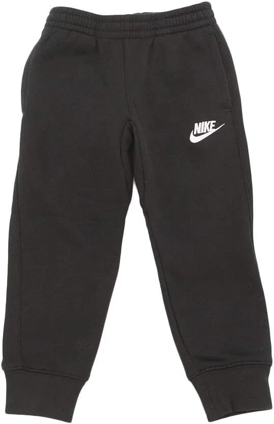 Детские флисовые брюки Nike Kids Club с ребристой отделкой (для малышей), черный