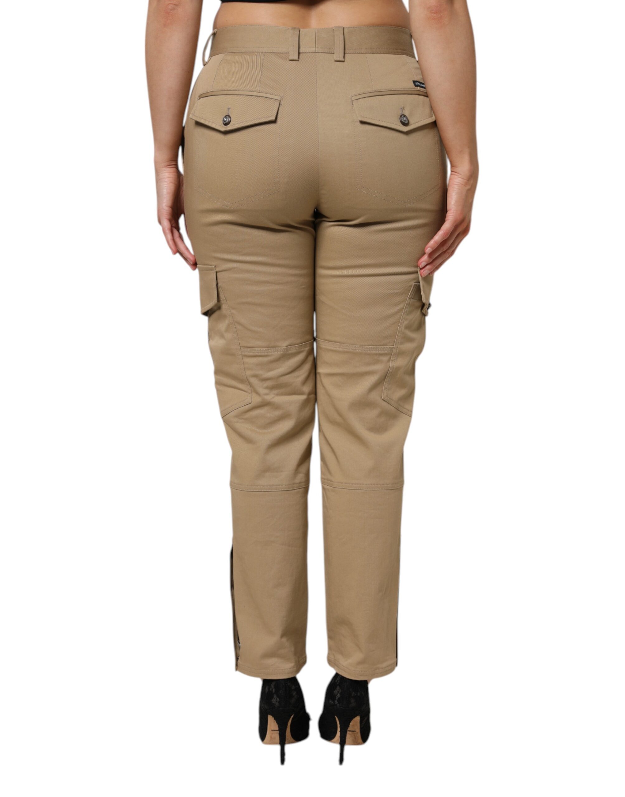 Коричневые хлопковые зауженные брюки-карго Dolce & Gabbana, Brown — фото 3