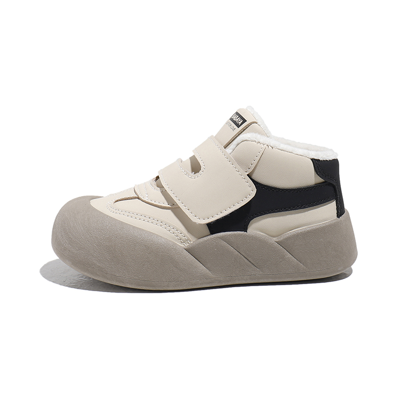 

Детские повседневные ботинки из искусственной кожи Slip Resistant Abrasion Resistant Babaya, бежевый черный