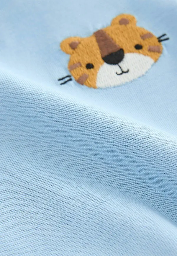 Футболка с коротким рукавом и небольшим графическим принтом Next, Light Blue Tiger — фото 2