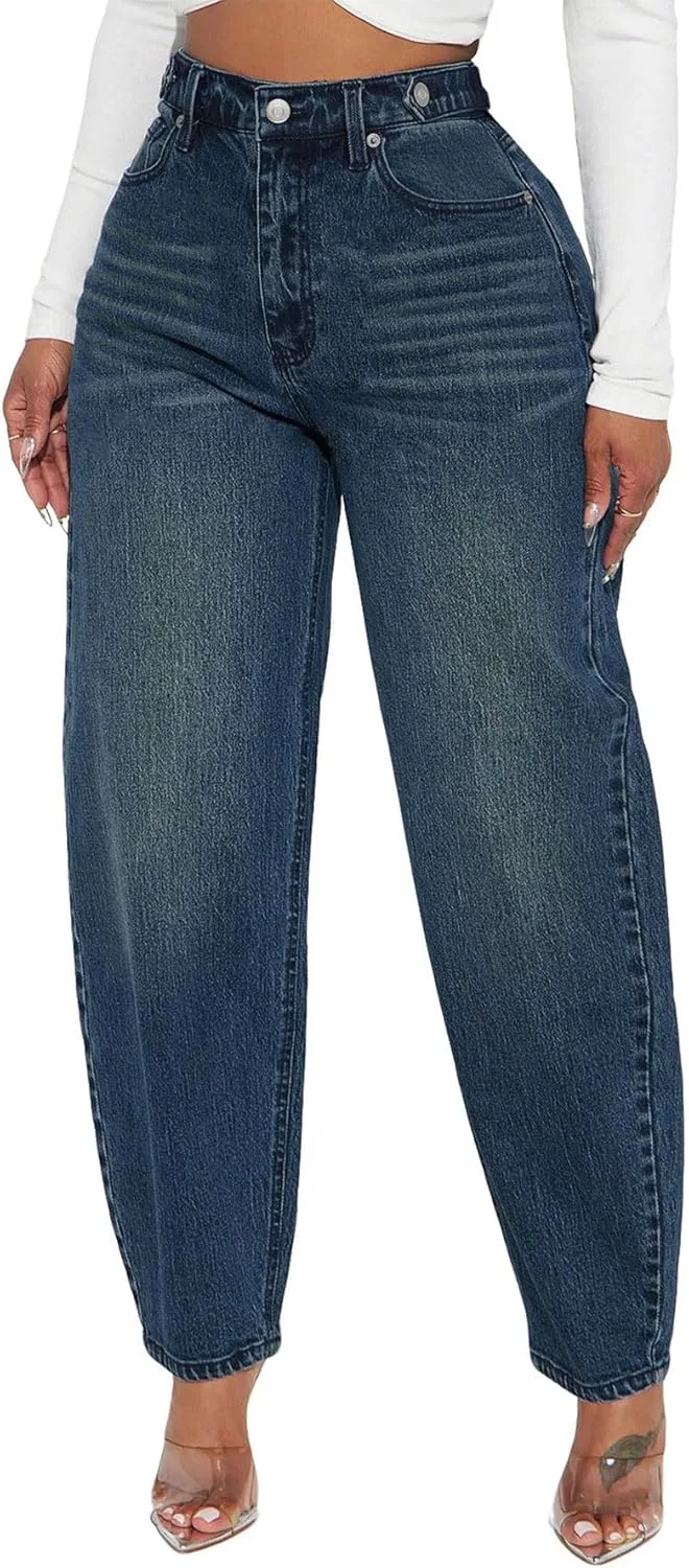 

Женские джинсы utcoco в стиле ретро с высокой талией и свободным кроем