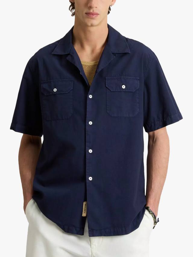 

Повседневная рубашка с кэмп-воротником из пима-хлопка WOOLRICH, Dream Blue