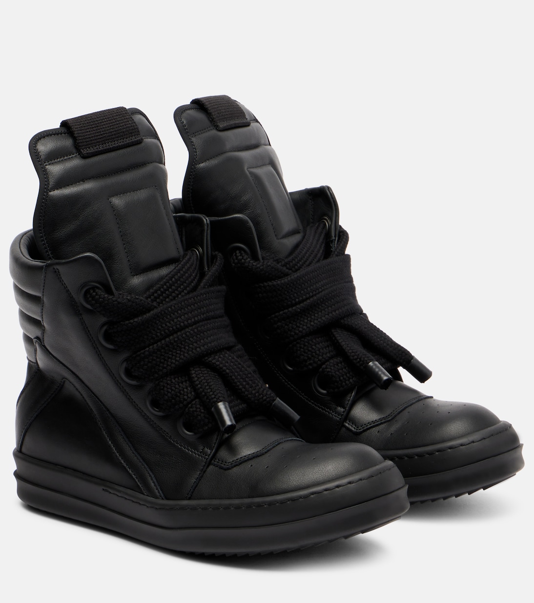 Кожаные кроссовки Jumbolace Geobasket Rick Owens, All Black купить