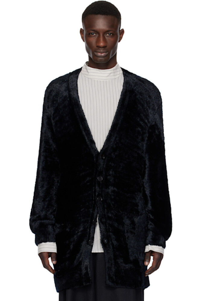 

Кардиган из темно-синего вискозного джерси Dries Van Noten