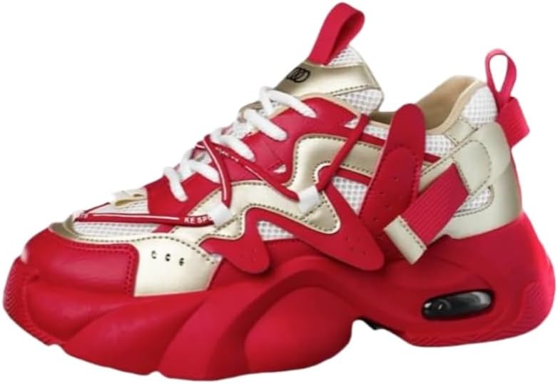 

Мужские спортивные кроссовки большого размера на толстой подошве, модные. Противоскользящая резиновая подошва, верх из полиуретана. Дышащие и удобные. Подходят для активного отдыха и повседневного использования Fmshi, красный