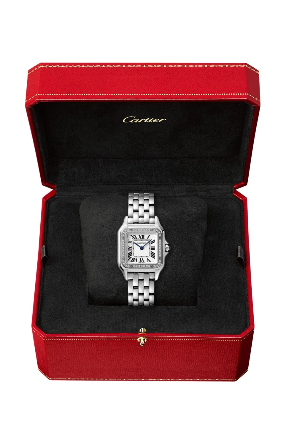 Часы Panthère de CARTIER, средняя модель, сталь, бриллианты - W4PN0008, серебряный — фото 2