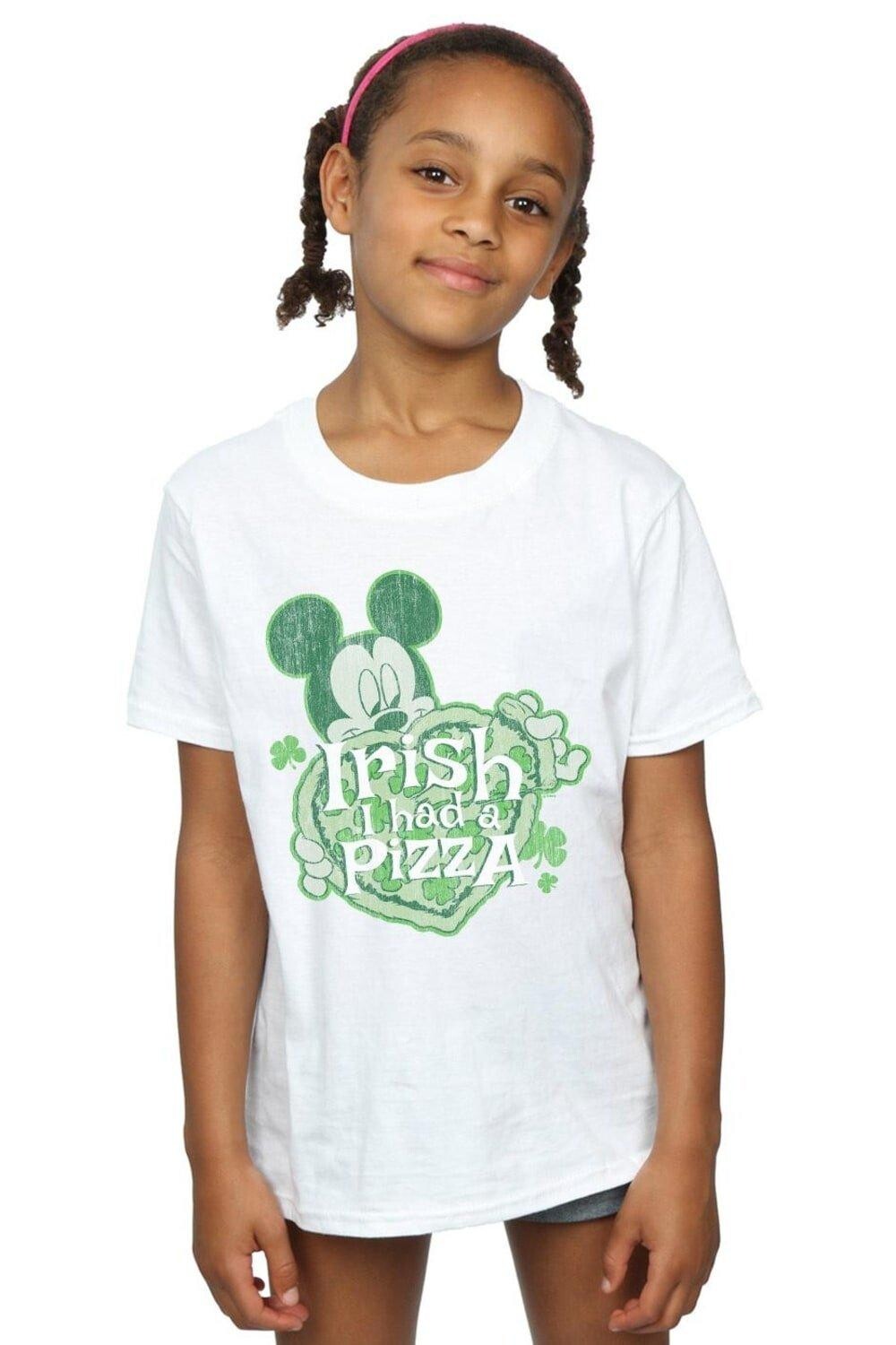 

Хлопковая футболка с Микки Маусом Shamrock Pizza Disney, белый