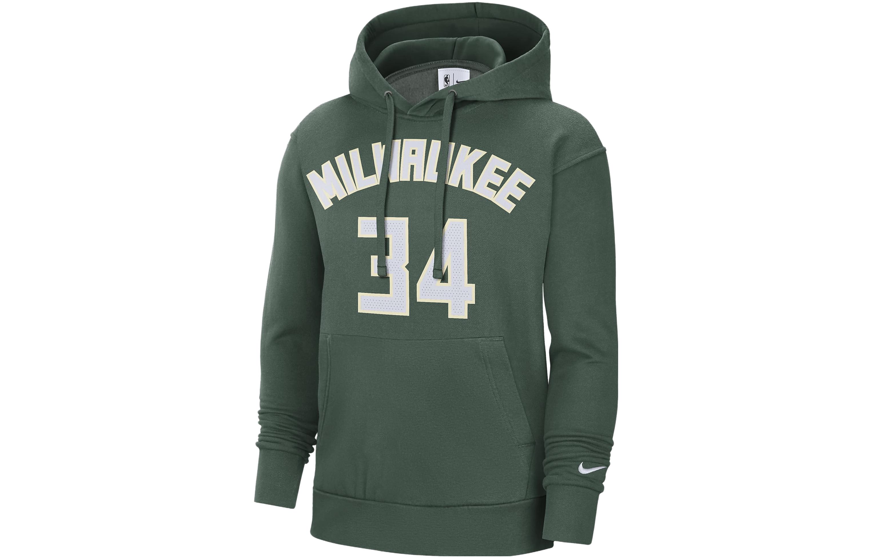 

Толстовка с капюшоном из флиса NBA Milwaukee Bucks Giannis Antetokounbpo Essential Nike, зеленый