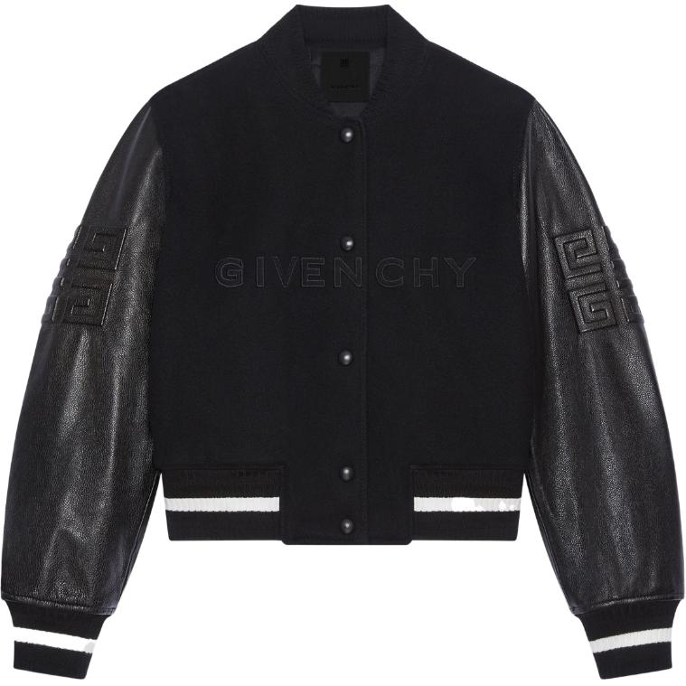 Кропированная бейсбольная куртка Givenchy, черный — фото 3