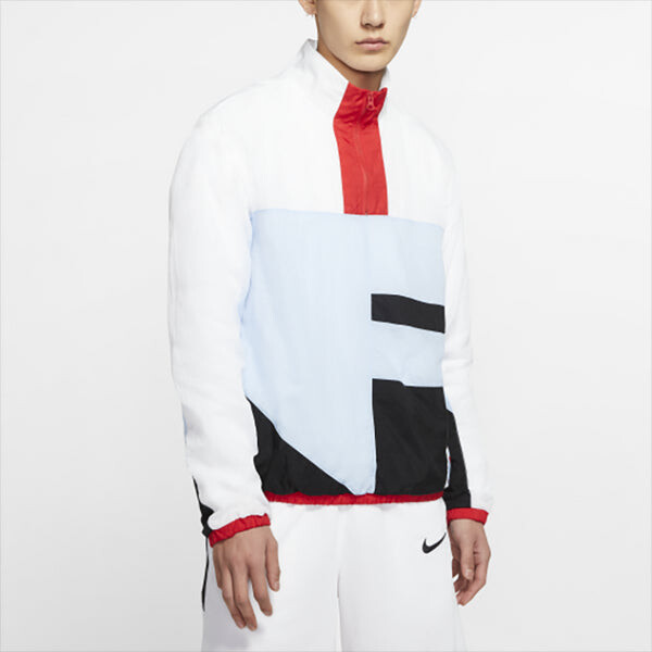 Куртка Nike As M Nk Flight Jacket Half Zipper Colorblock White, белый — фото 3