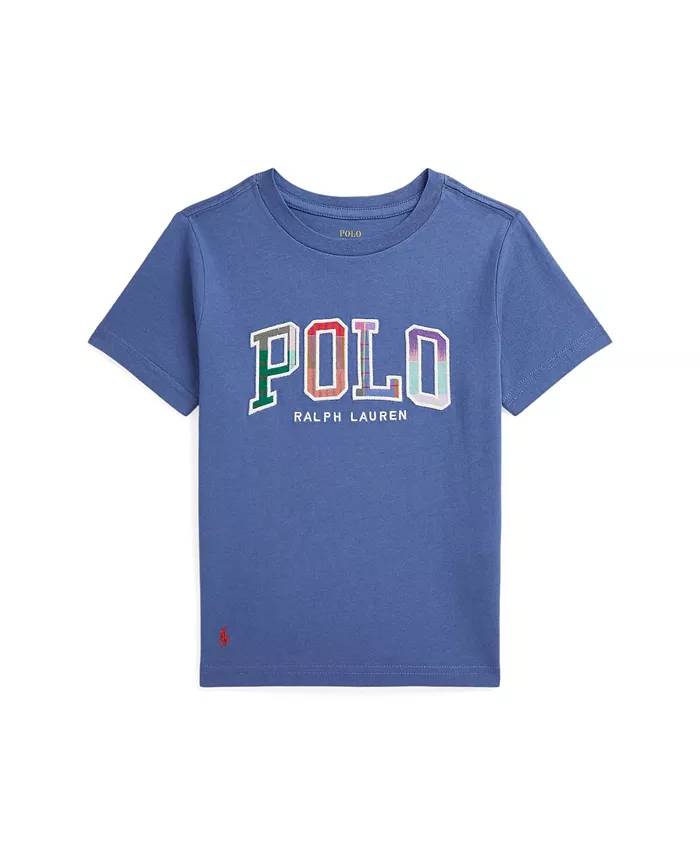 

Футболка с логотипом Madras для малышей и мальчиков Polo Ralph Lauren, синий