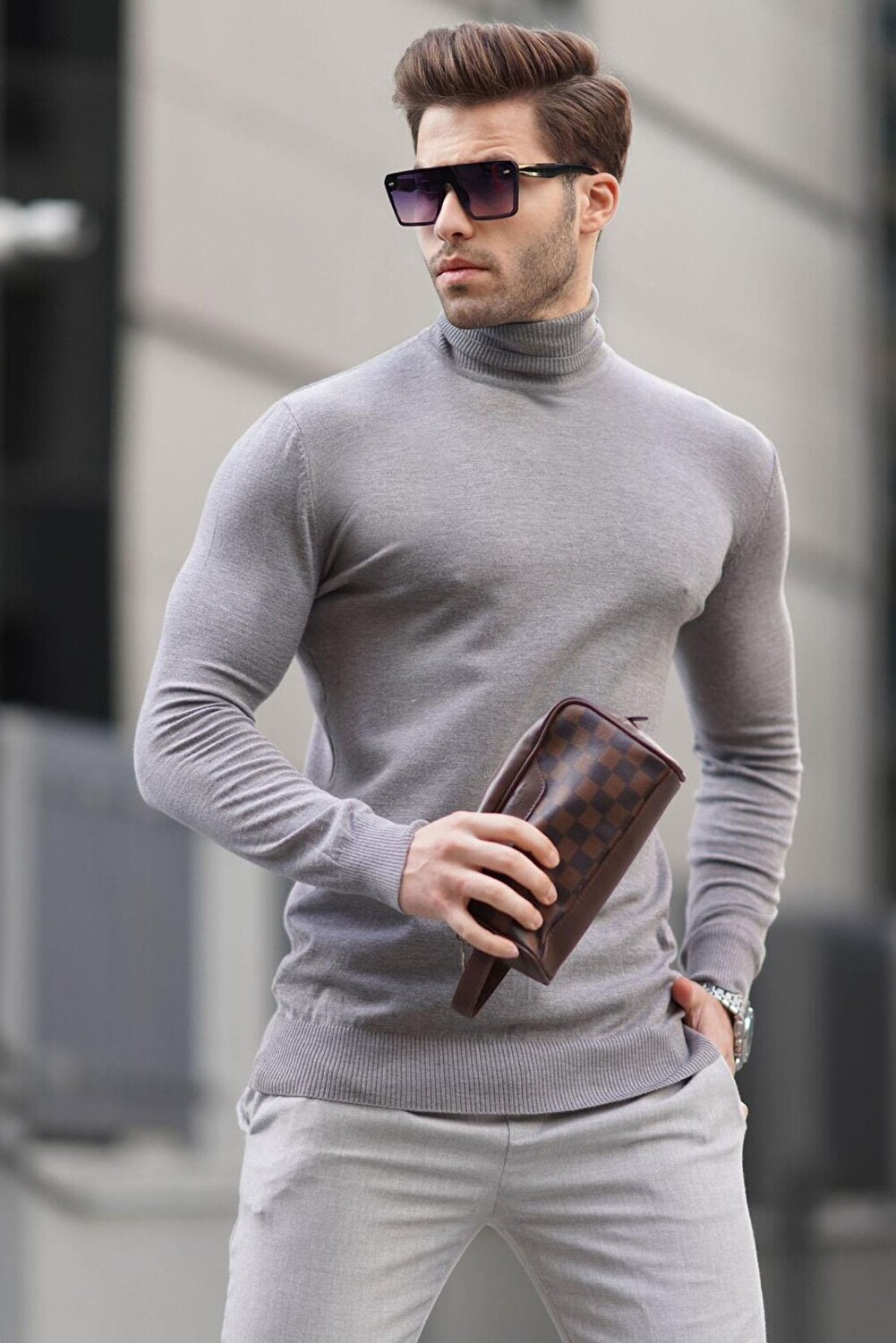 

Мужской трикотажный свитер Anthracite Turtleneck 6809 MADMEXT