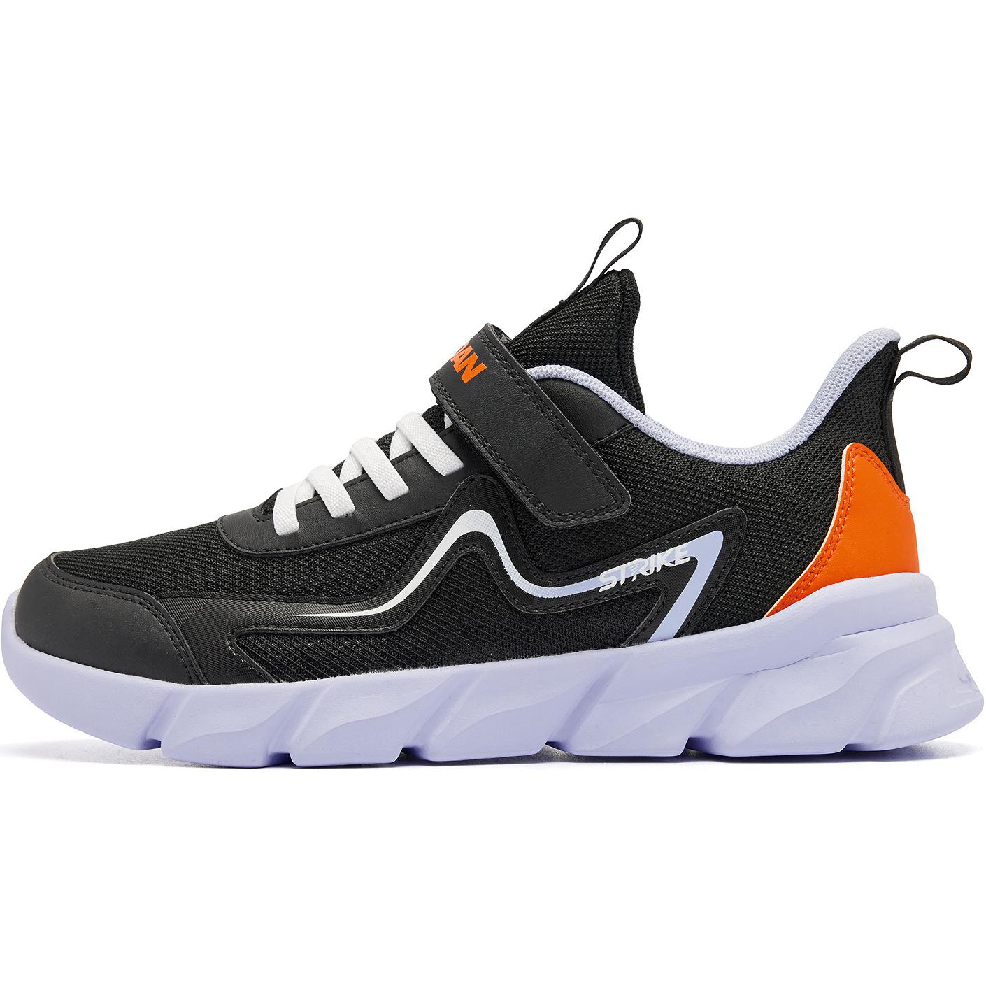 

QIAODAN Детские кроссовки с низким верхом и противоскользящей амортизацией, цвет "черный дракон, пламя, оранжевый", для подростков