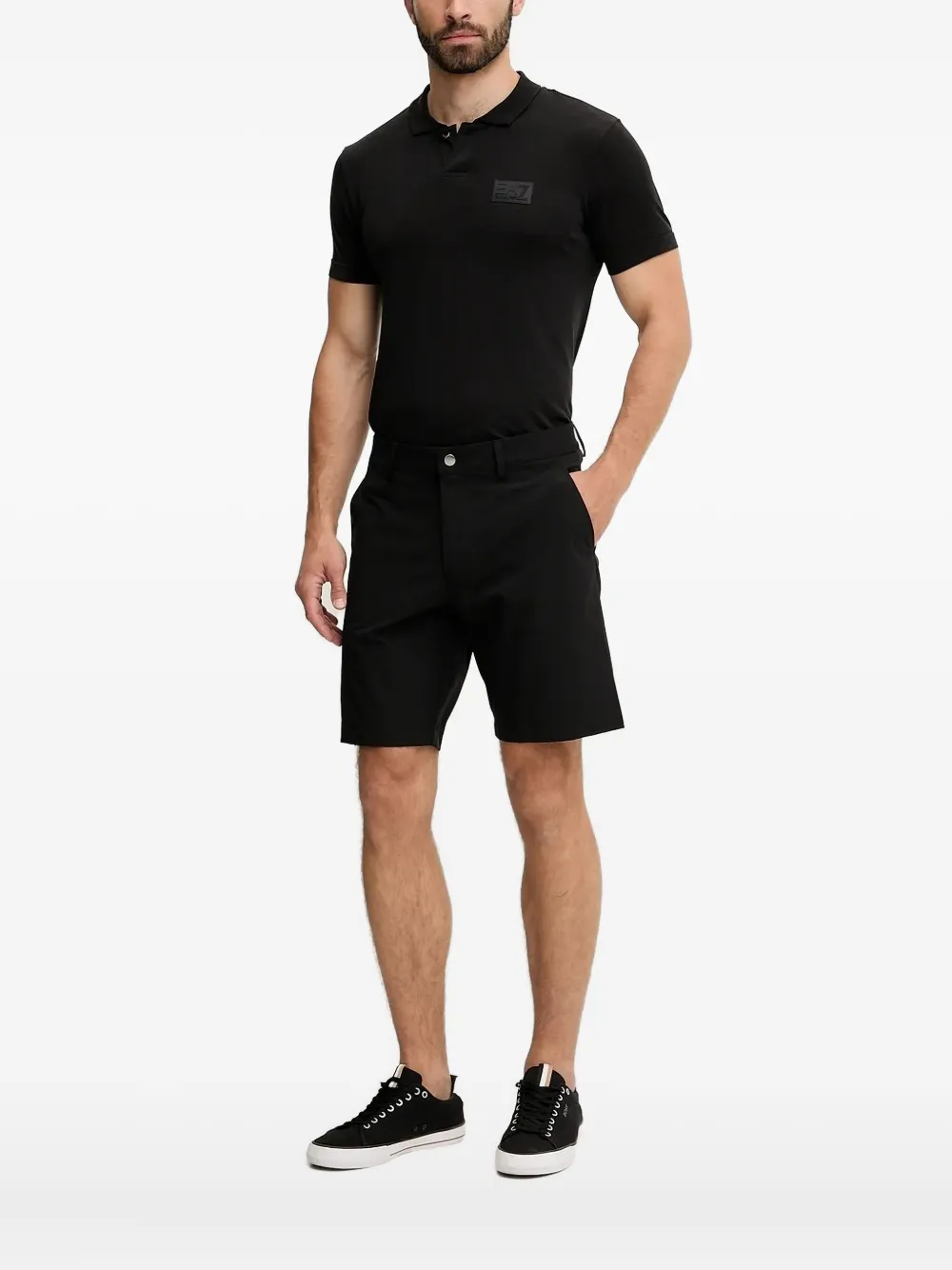 

Рубашка-поло с логотипом Ea7 Emporio Armani, черный