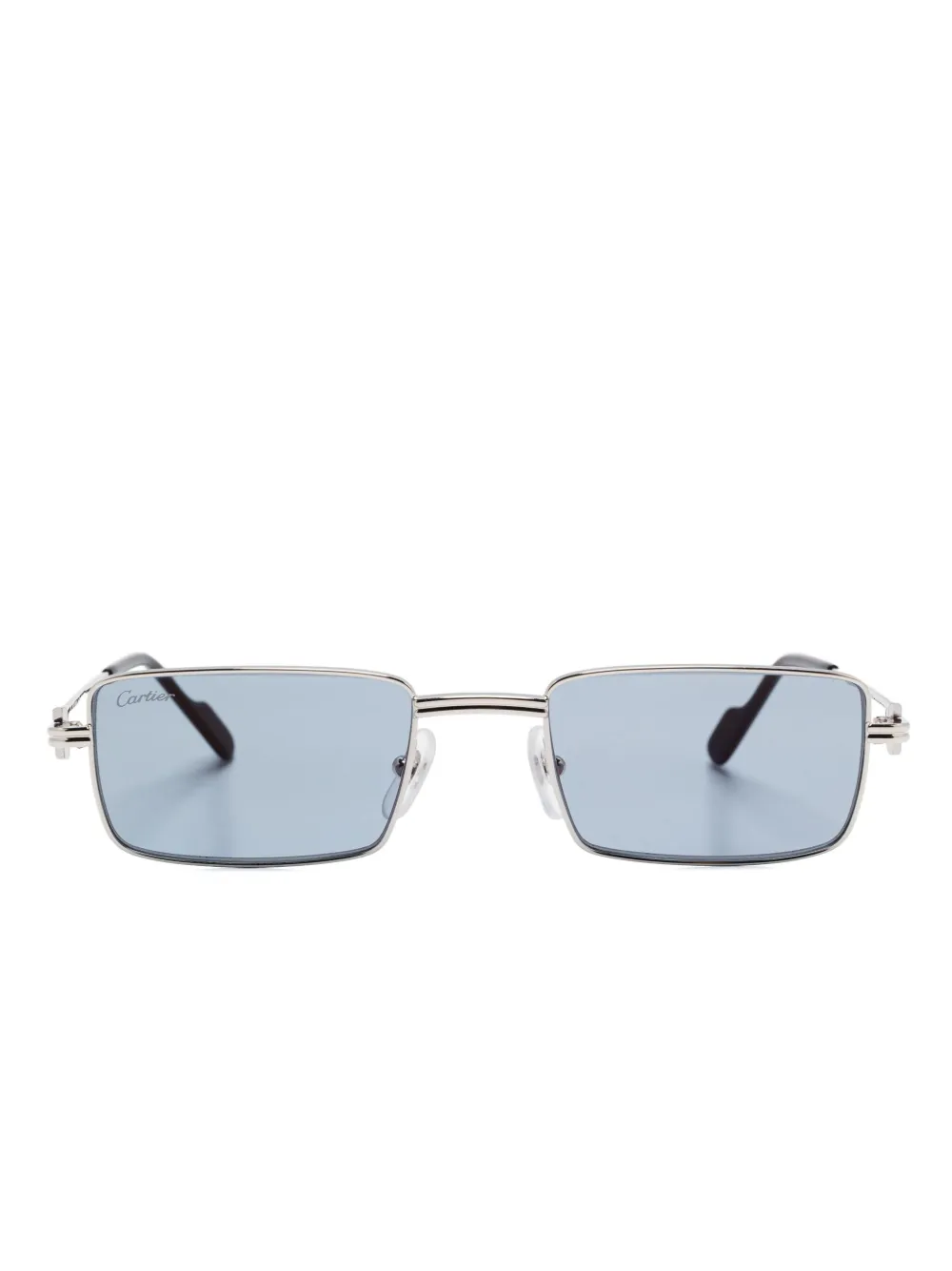 

Солнцезащитные очки в прямоугольной оправе Cartier Eyewear, серебяный