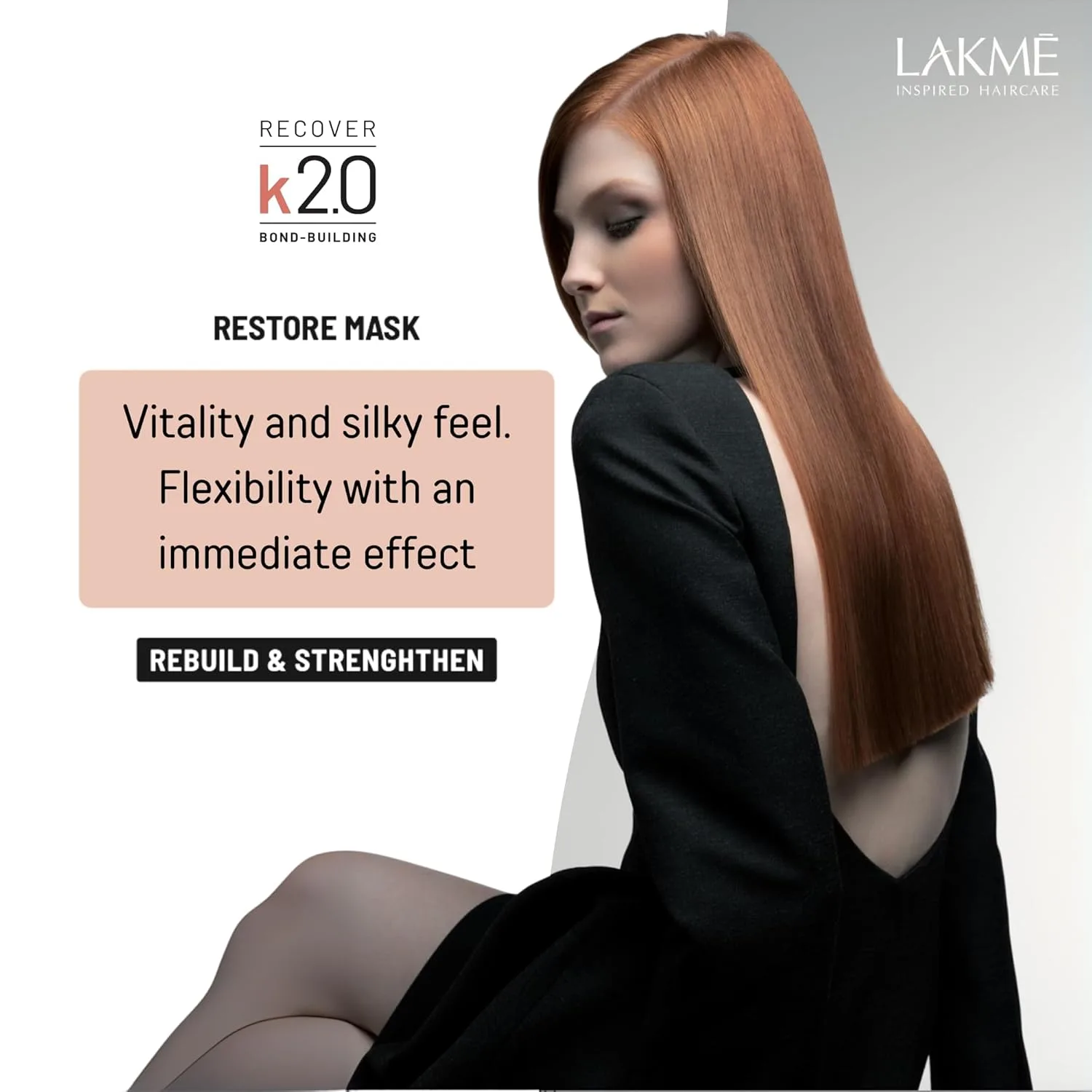 Восстанавливающая маска Lakmé K2.0 Recover Restore Mask, глубоко увлажняющая маска для поврежденных волос, укрепляет и защищает волокна, восстанавливает повреждения и кератин, 240 мл. — фото 4