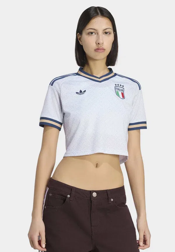 Футболка сборной Италии Adidas Performance, модель 26 away cropped national team wear, цвет аэроголубой