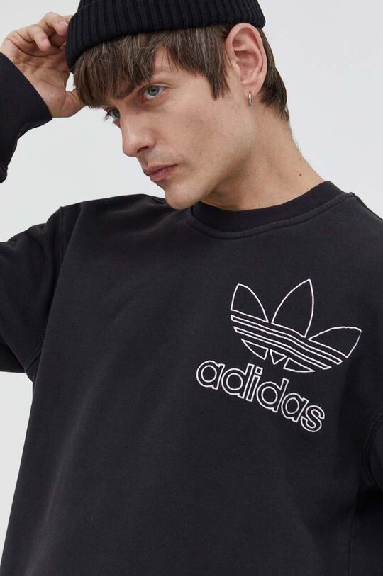 Хлопковая толстовка adidas Originals, черный — фото 4